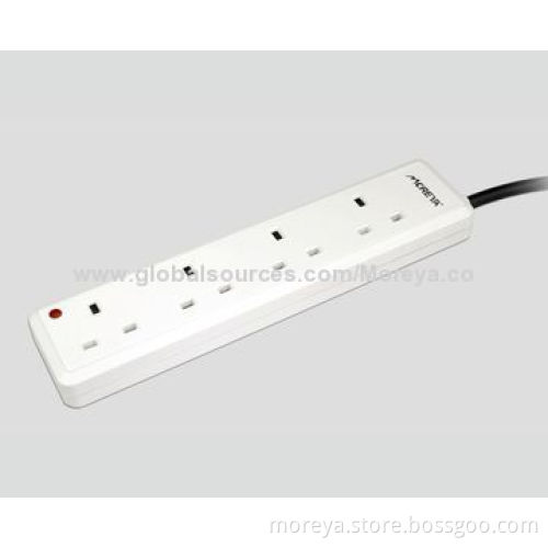 British standard power strip with 6 sockets, extension cable and surge & overload protection